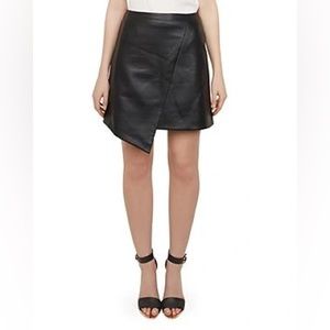 Fashion Nova Asymmetrical Vegan Leather Skirt Black L